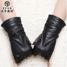 ladies hand car driving 30cm long winter warm leather gloves in europe